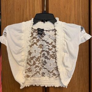 Rue 21 Cream Lace shoulder shrug